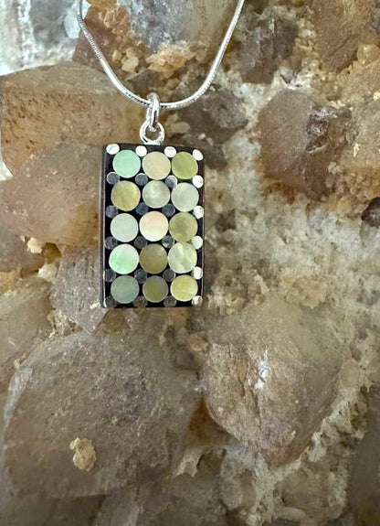 'Sushi' Mosaic Brown Sterling Silver Necklace