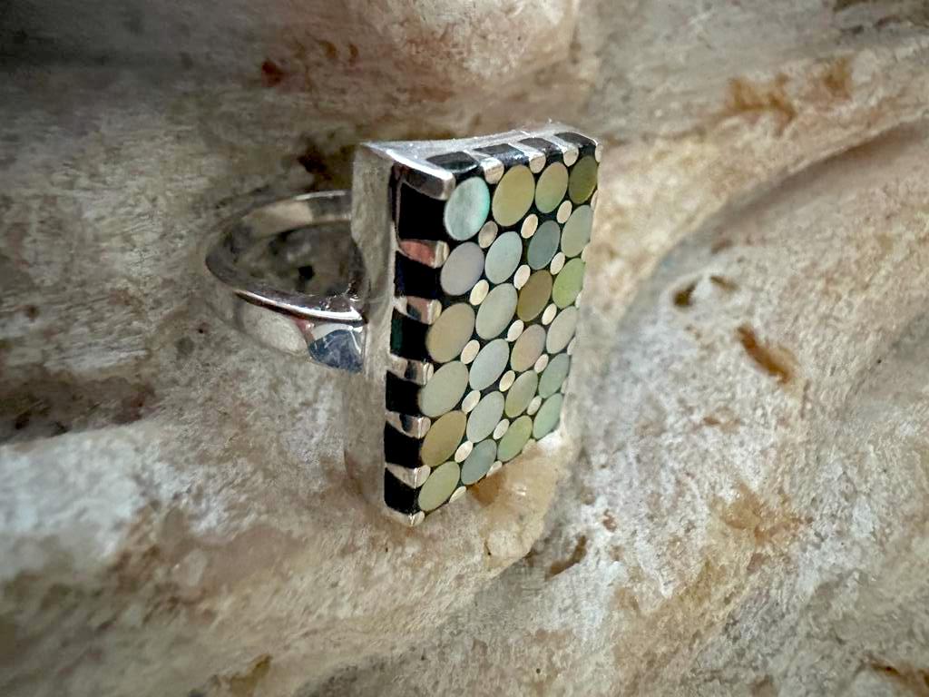 'The Sushi Ring' Mosaic with Sterling Silver